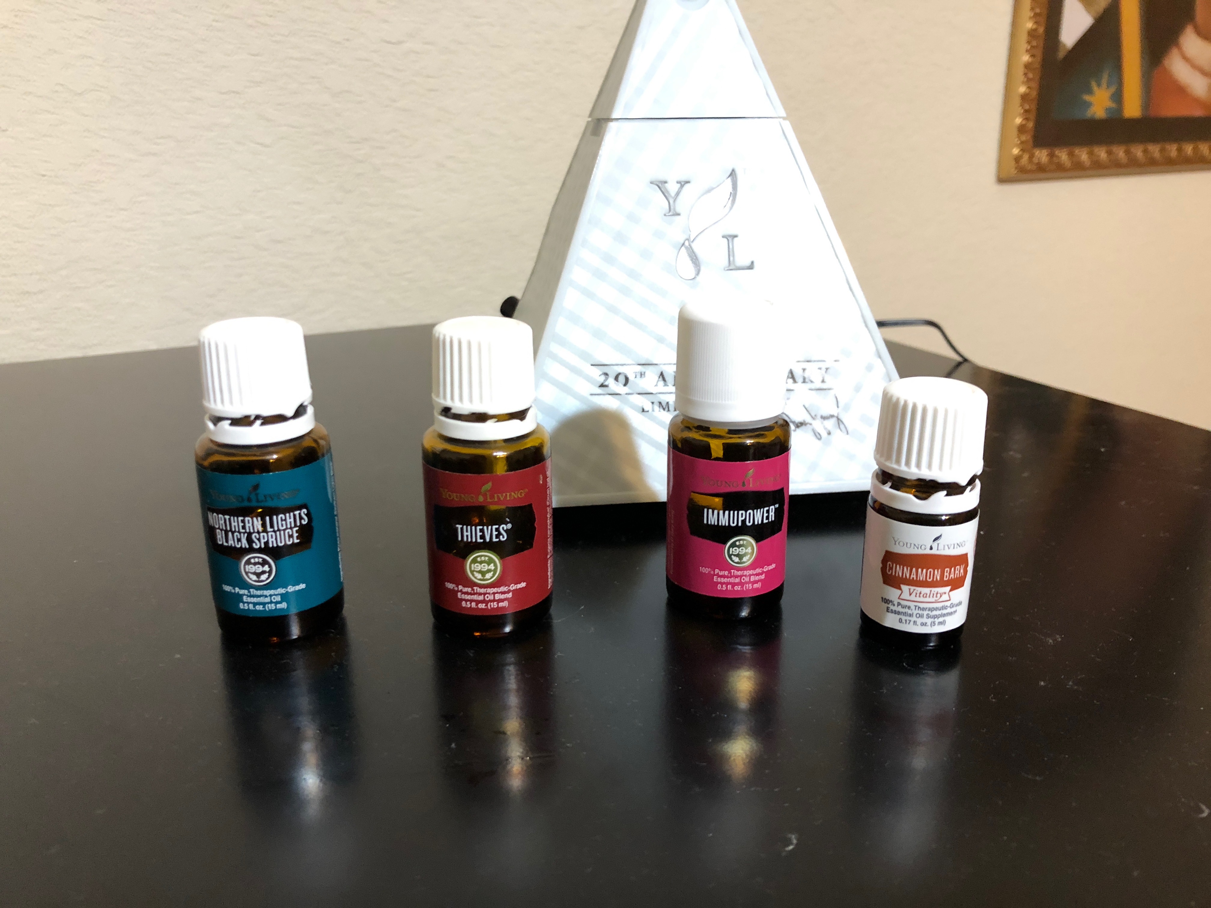 My Diffuser with Essential Oils for Men: Northern Lights Black Spruce, Thieves, Immupower and Cinnamon Bark